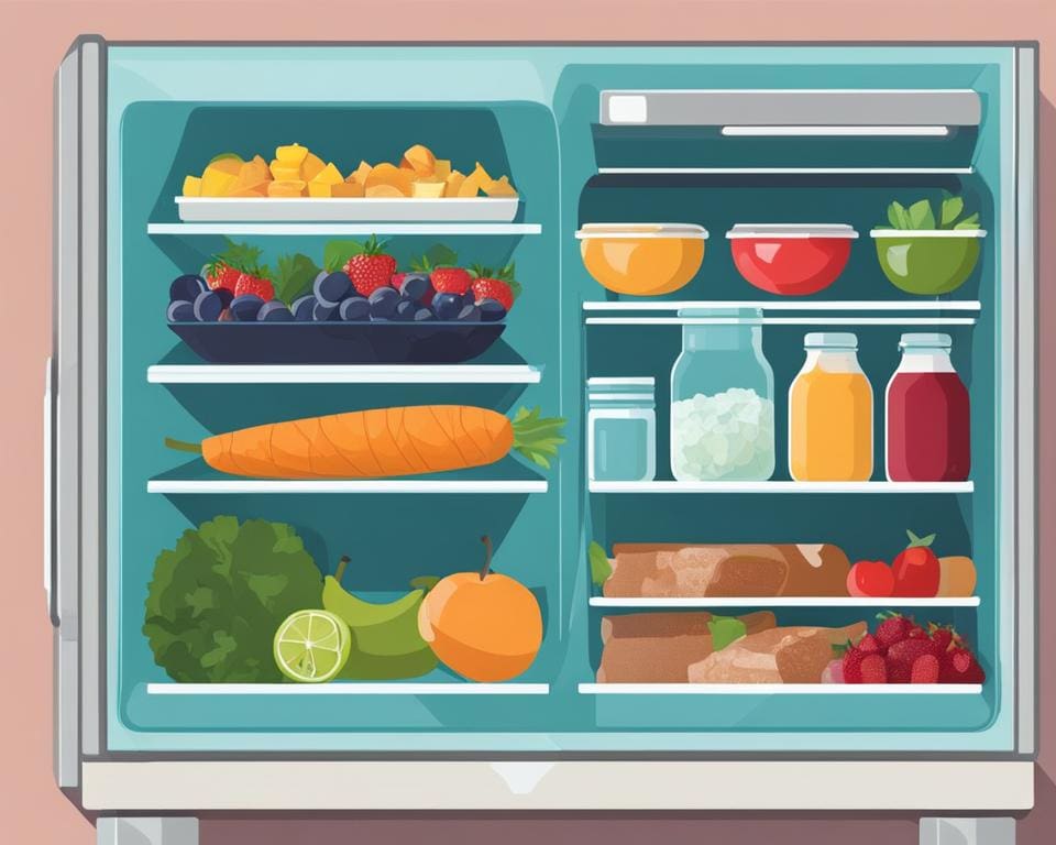 invriezen van voedsel in de koelkast