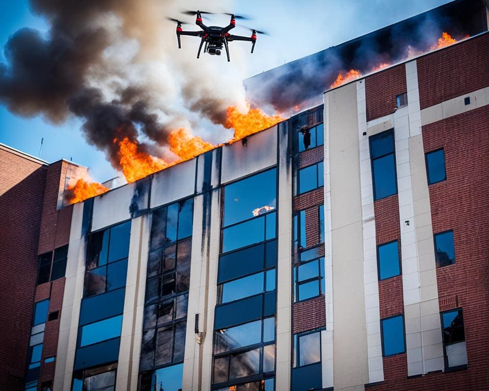 Brandweerdrones in actie