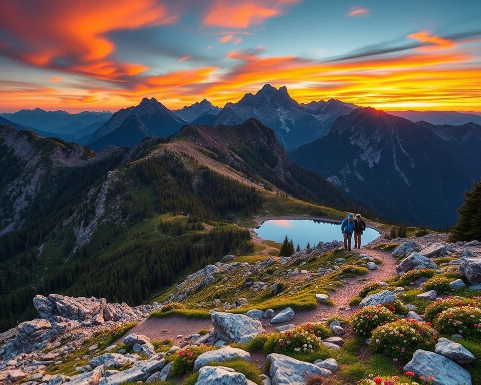 Wandelen door de bergen van het Rila-gebergte, Bulgarije