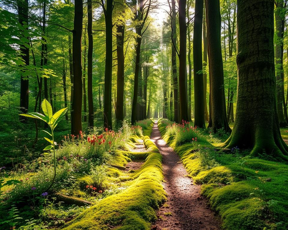 Wandelen door de bossen van Thüringen, Duitsland