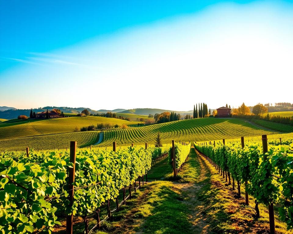 Reizen door de schilderachtige wijngaarden van Toscane