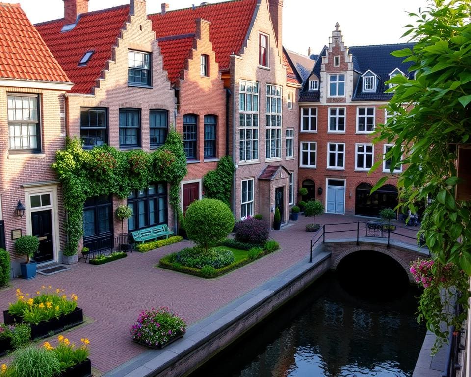 historische gebouwen en hofjes in Leiden