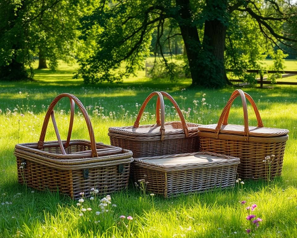 Rieten picknickmanden voor een vintage look