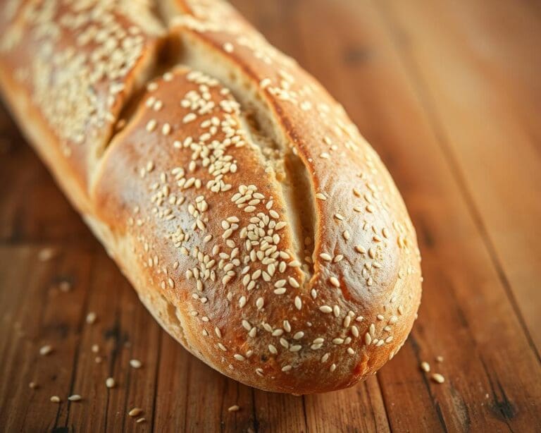 Volkoren zuurdesem stokbrood met sesamzaadjes