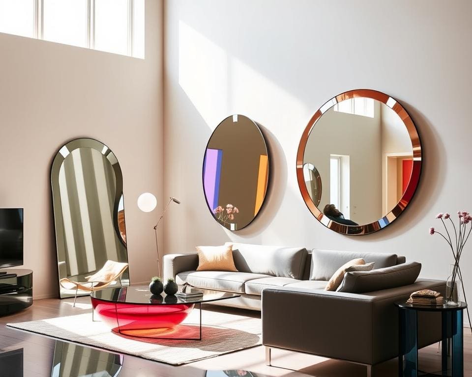 Kartell-spiegels: modern Italiaans lichtspel
