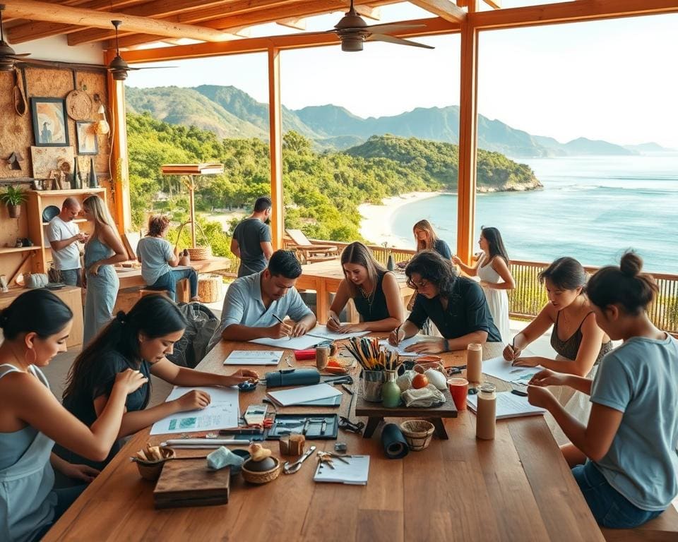 Zijn er creatieve workshops voor bedrijfsuitjes op het eiland?