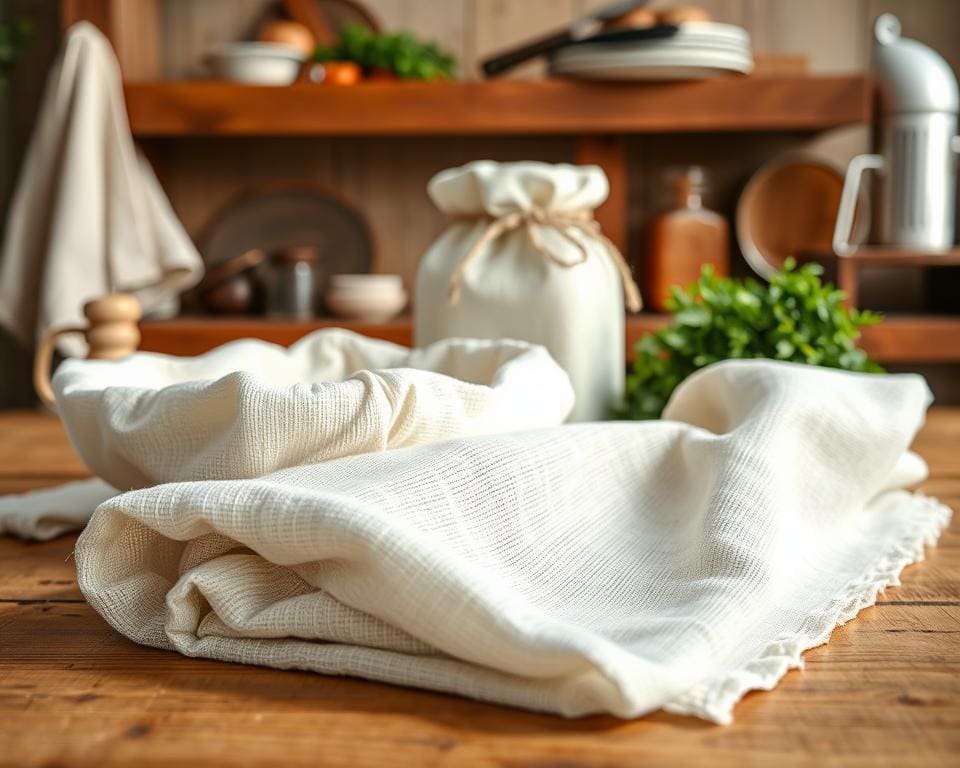 Wat zijn toepassingen van ongebleekte kaasdoek?