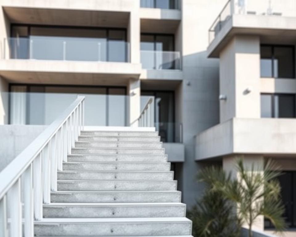 Hoe worden prefab betontrappen en balkons toegepast?