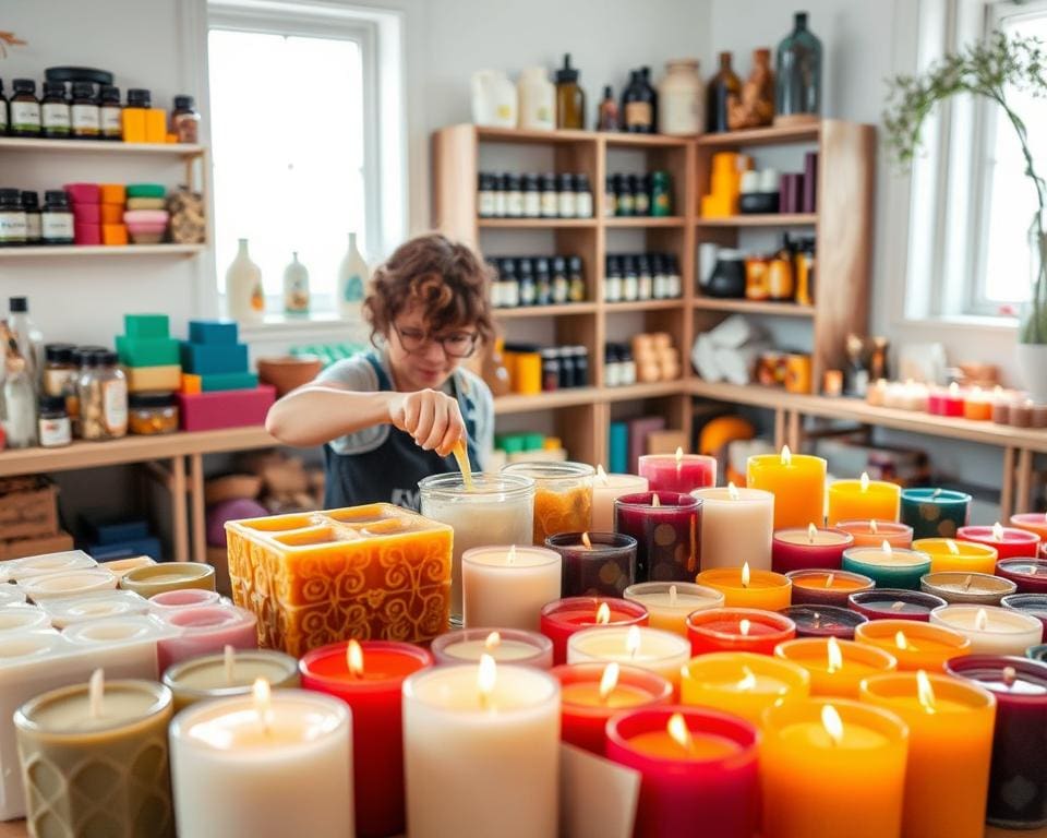 Zelf kaarsen gieten met geuren en kleuren