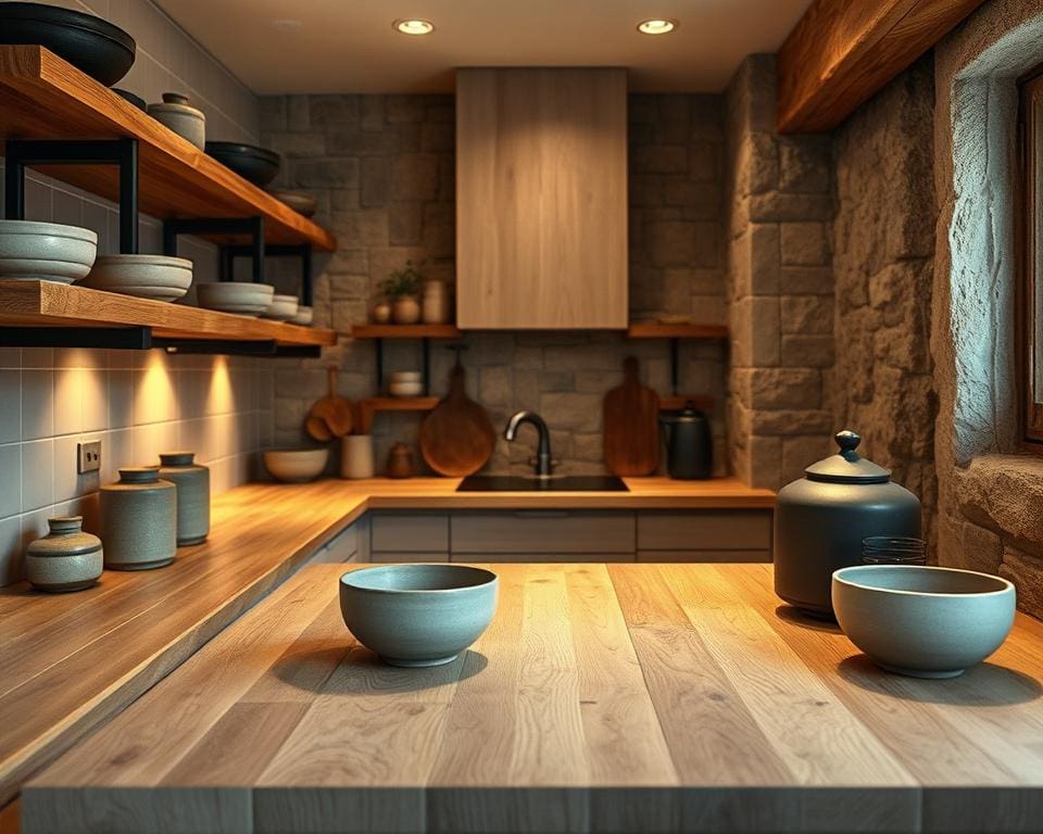 Hoe breng je natuurlijke texturen in de keuken?