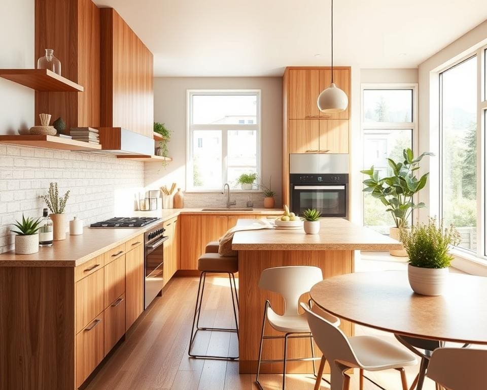 Op welke manier geef je een moderne keuken warmte?