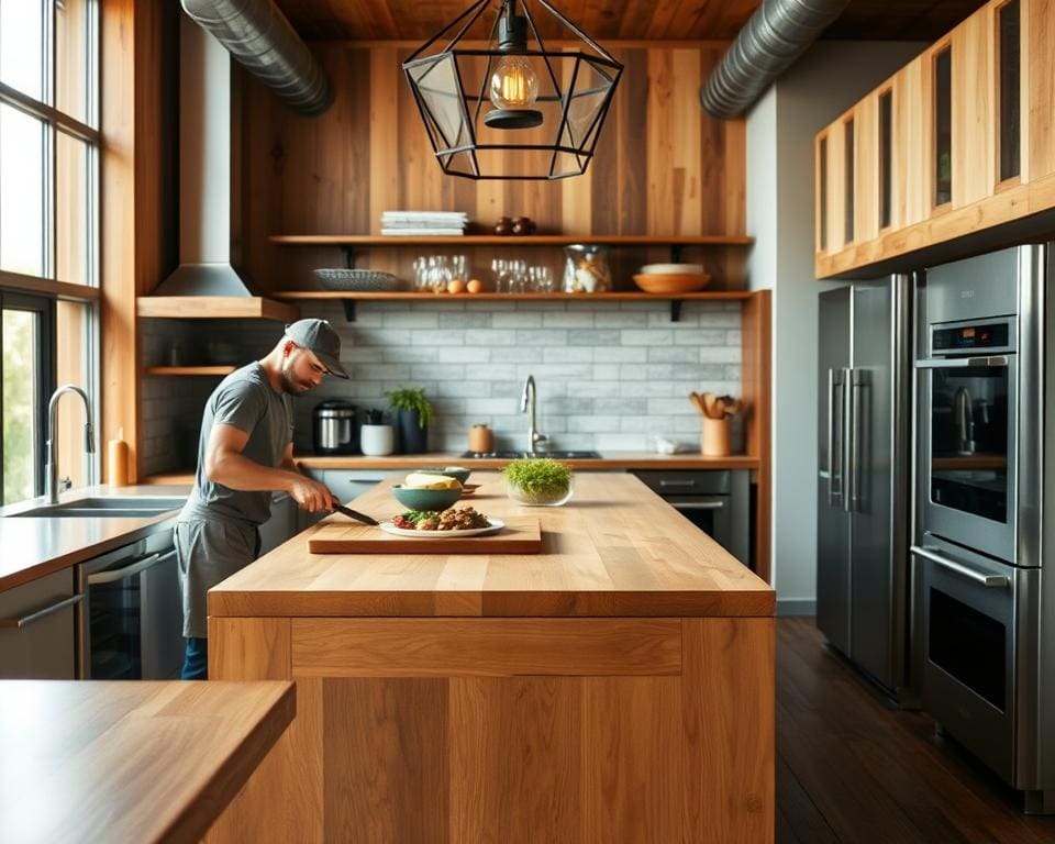 Wat maakt koken met hout en staal stijlvol?