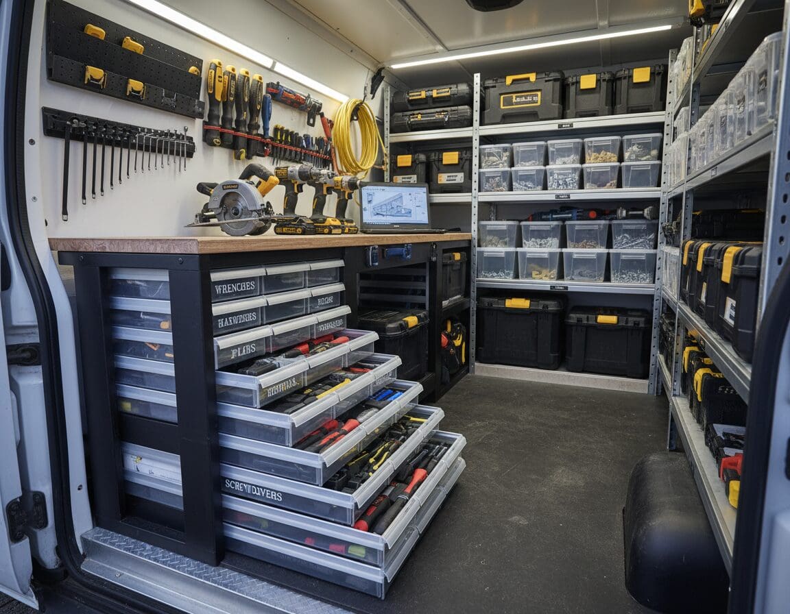 gereedschap organiseren werkbus